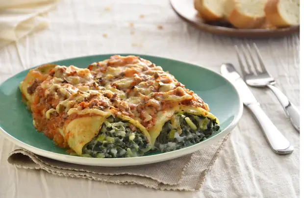 Canelones de verdura y ricota
